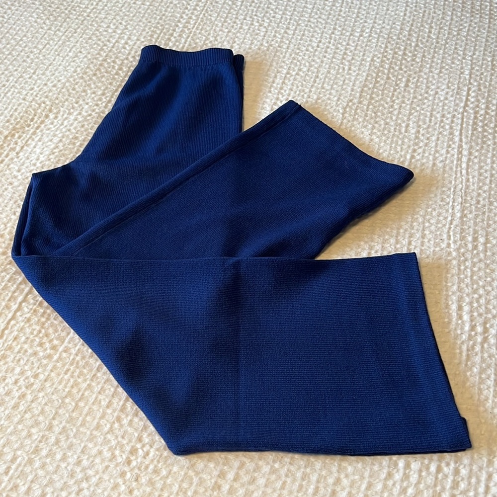 Royal Blue Wide Leg St. John Evening By Marie Gray Knit Pants Size 6